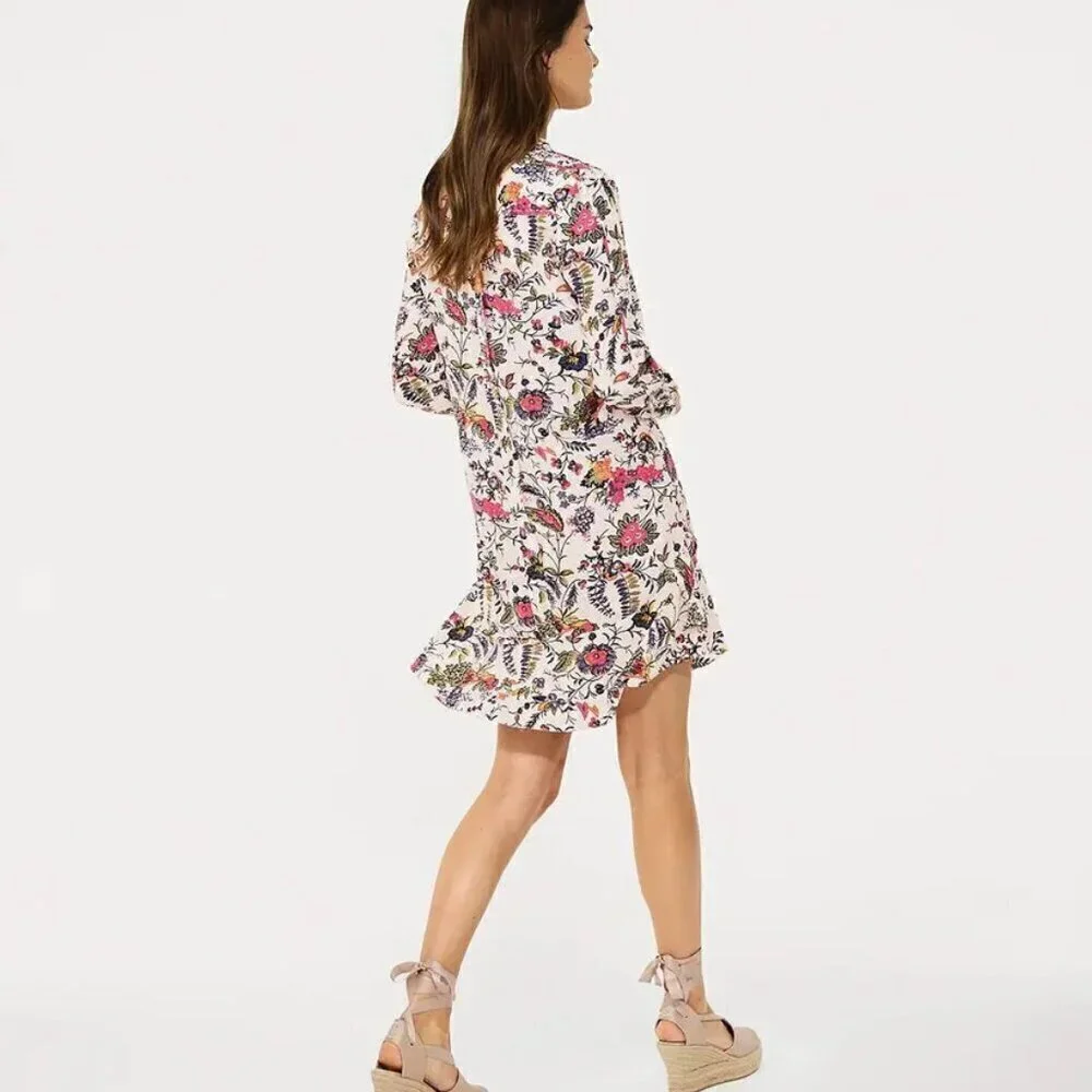 💕TORY BURCH💕 Cora Dress ~ 100% Silk New Ivory Gabriella Floral Print Size 0